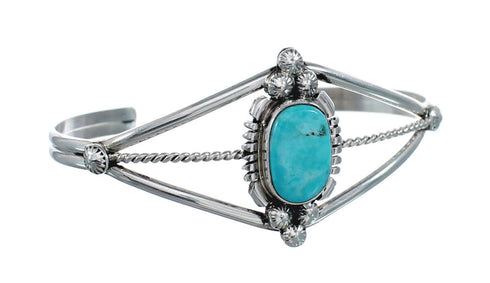 Sterling Silver And Turquoise Navajo Cuff Bracelet AX127658